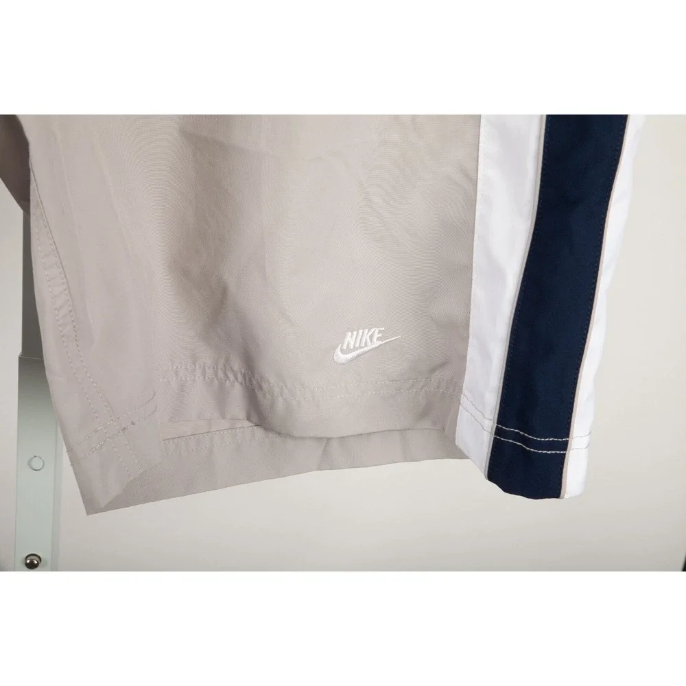 Nike Men's Athletic Shorts Gray with Navy and White Side Stripes